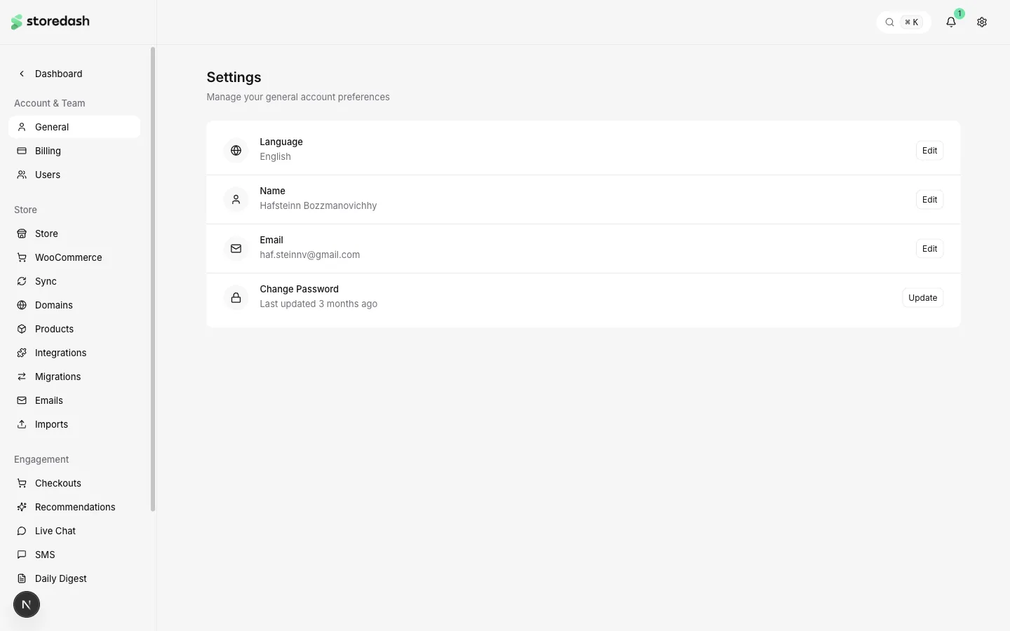 General Settings